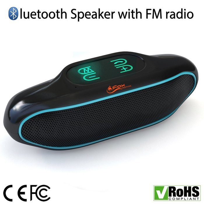 iFox IFS309 Wireless Portable Bluetooth Speaker for iPhone iPad Android or Computer with FM Radio, AUX, USB, SD...