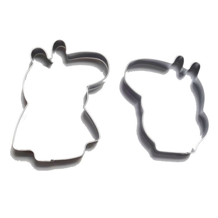 Wocuz 2pcs Peppa Pig Stainless Steel Cookie Fondant Cutter Cake Decorating Tools