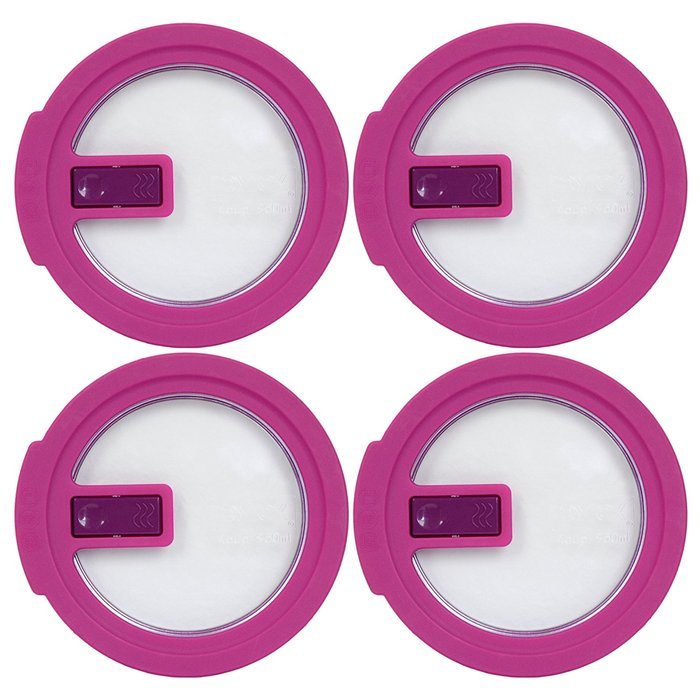 Pyrex 7201-NLC Round Pink 4 Cup Vented No-Leak Lid replaces 7201-PC (4 Pack)