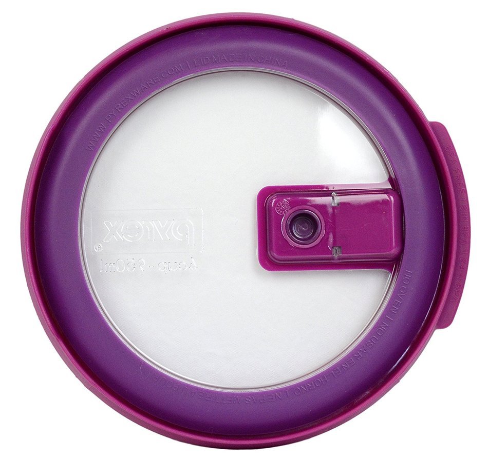 Pyrex 7201-NLC Round Pink 4 Cup Vented No-Leak Lid replaces 7201-PC (4 Pack) N3