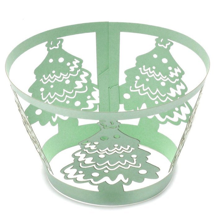 Yoption Christmas Tree Cupcake Wrapper Liner Baking Cup Muffin Case Trays Wedding Birthday Party Decoration (50pcs)