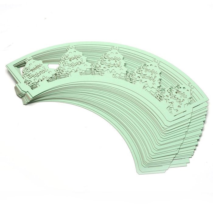 Yoption Christmas Tree Cupcake Wrapper Liner Baking Cup Muffin Case Trays Wedding Birthday Party Decoration (50pcs) N2