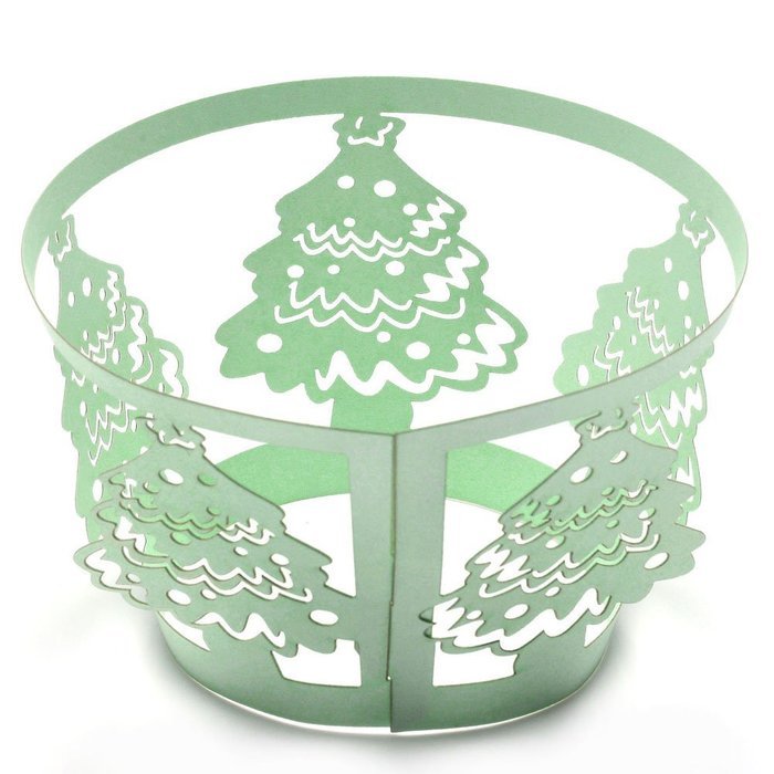 Yoption Christmas Tree Cupcake Wrapper Liner Baking Cup Muffin Case Trays Wedding Birthday Party Decoration (50pcs) N8