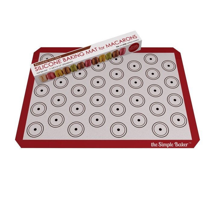 Simple Baker Premium Silicone Baking Mat for Macarons - Half Sheet Size - Reusable Non-stick Surface (Blue) N11