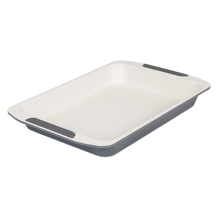 Viking Culinary Ceramic Non-Stick Bakeware Roast Baking Sheet, 14 Inch, Cream/Gray