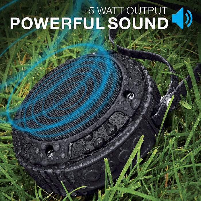 Merkury Innovations Xplorer 5W Rugged Wireless Bluetooth Speaker. Built-in Speakerphone, Playback & Volume Controls... N4