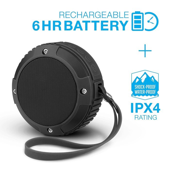 Merkury Innovations Xplorer 5W Rugged Wireless Bluetooth Speaker. Built-in Speakerphone, Playback & Volume Controls... N5