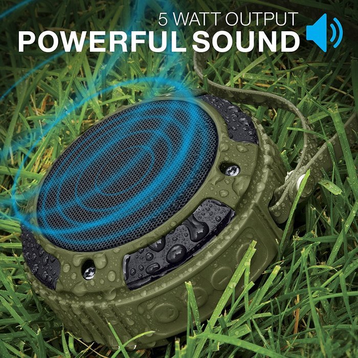 Merkury Innovations Xplorer 5W Rugged Wireless Bluetooth Speaker. Built-in Speakerphone, Playback & Volume Controls... N12