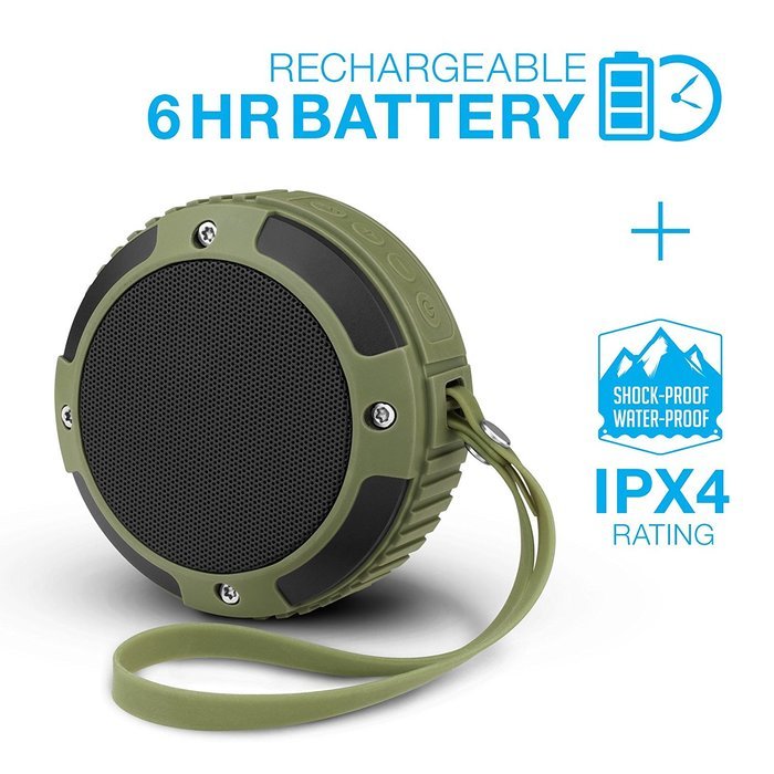 Merkury Innovations Xplorer 5W Rugged Wireless Bluetooth Speaker. Built-in Speakerphone, Playback & Volume Controls... N13