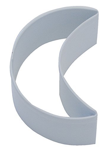 R&M Crescent Moon 3" Cookie Cutter White with Colored, Durable, Baked-on Polyresin Finish