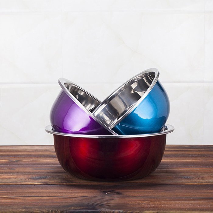 Meleg Otthon Heavy Duty Stainless Steel Basin Mixing Bowls Large Metal Mixing Bowls Cooking Bowl Nesting Bowl... N7