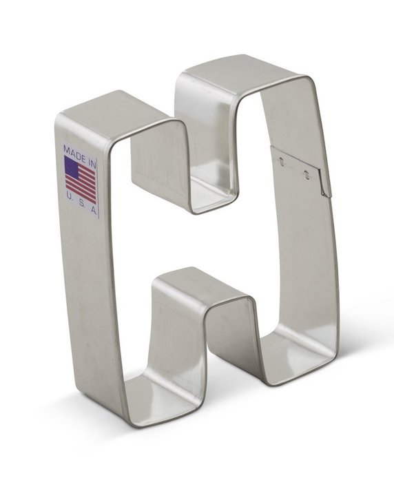Ann Clark Letter H Cookie Cutter - 3 Inches - Tin Plated Steel