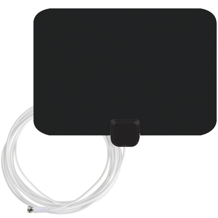 1byone 50 Miles Amplified HDTV Antenna with USB Power Supply and 20 Feet Coaxial Cable - White/Black N3