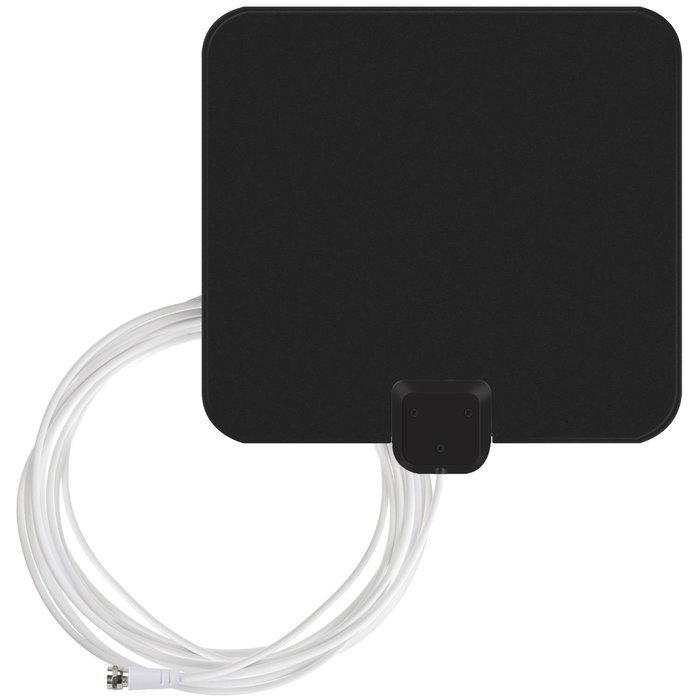 1byone 50 Miles Amplified HDTV Antenna with USB Power Supply and 20 Feet Coaxial Cable - White/Black N25