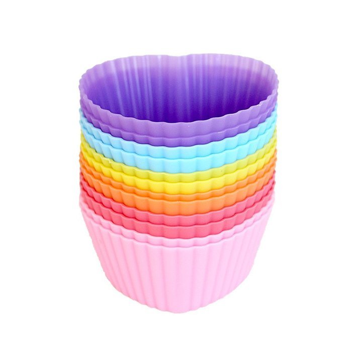 MIREN Reusable and Non-stick Silicone Baking Cups / Cupcake Liners/Muffins Cup Molds in storage Container-24 Pack... N12