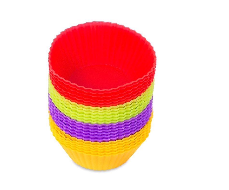 Internet's Best Silicone Large Baking Cups | 24 Pack | Reusable Cupcake Liner | Non-Stick Heat Resistant Muffin... N17