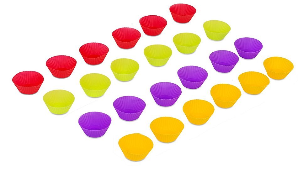 Internet's Best Silicone Large Baking Cups | 24 Pack | Reusable Cupcake Liner | Non-Stick Heat Resistant Muffin... N18