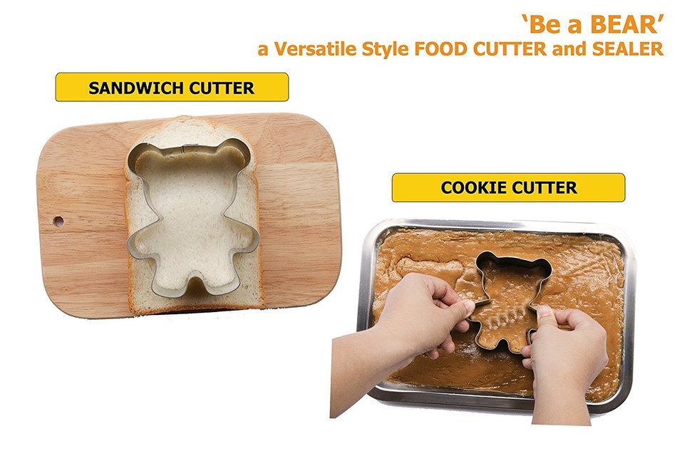Cute Bear Sandwich Cutter for Kids - High Quality Stainless Steel Food Cutter & Sealer - Fun & Exciting Meals... N9
