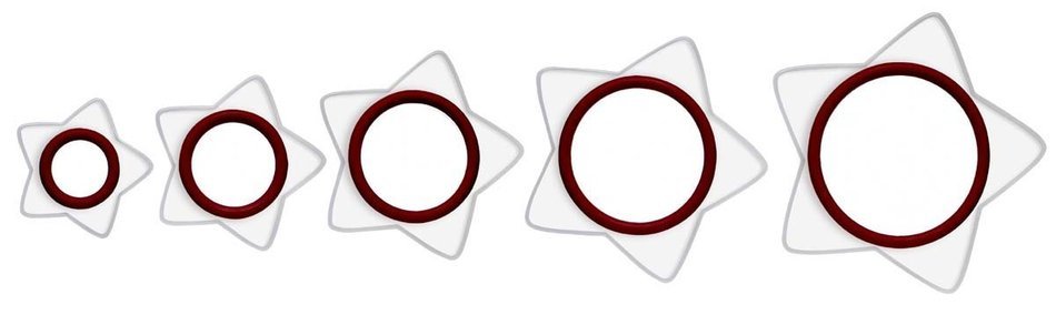 Cuisipro Snap Fit Cookie Cutters Set of 5, Round Shapes N8
