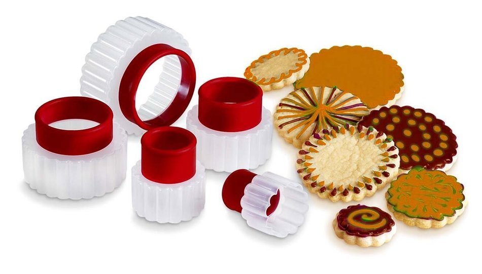 Cuisipro Snap Fit Cookie Cutters Set of 5, Round Shapes N16