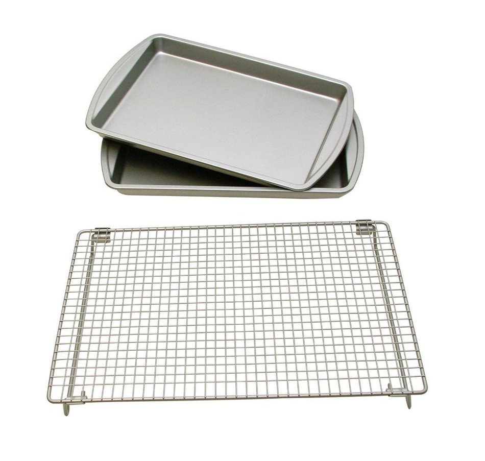 Rust Proof and Warp Proof Baking Sheets and Cooling Rack with Nonstick Surface