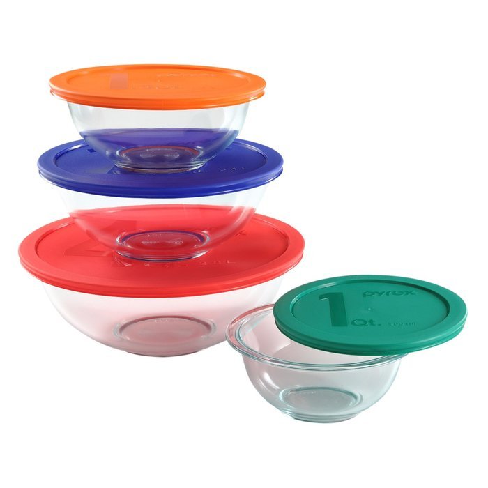 Pyrex 8 Piece Smart Essentials Bowl Set, Clear N2