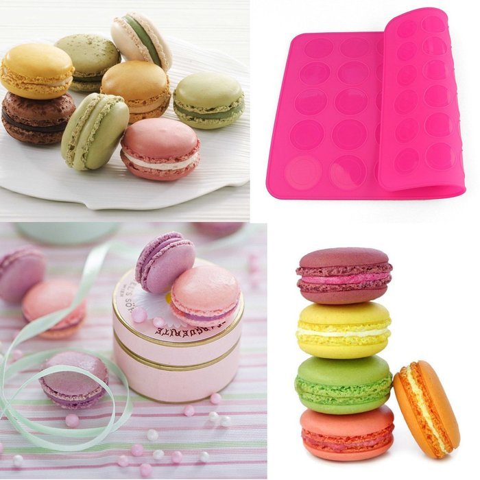 Delidge 20/48 Capacity Silicone Macaron Macaroon Baking Mat Sheet DIY Mold N12
