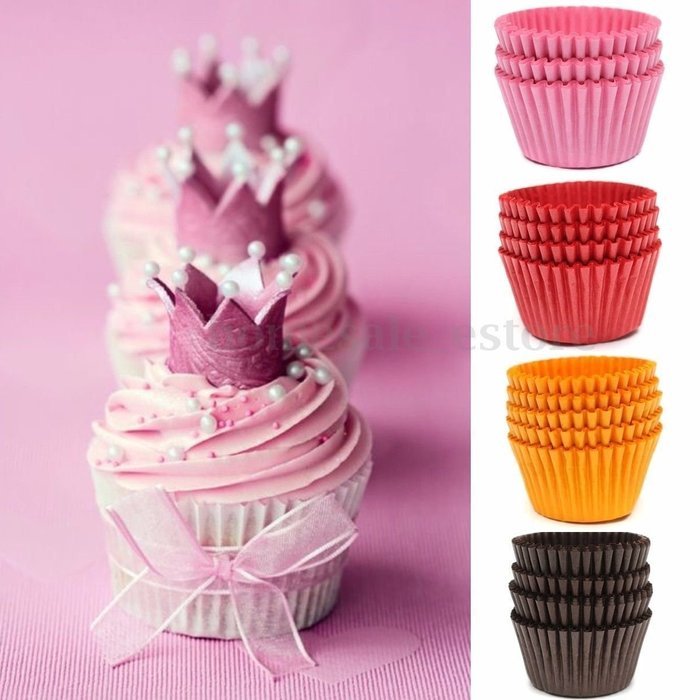 500pcs/Mini Standart Baking Cup for Cupcake and Muffin Baking paper Cup Trays for Wedding Party Birthday Decoration-Pink... N3