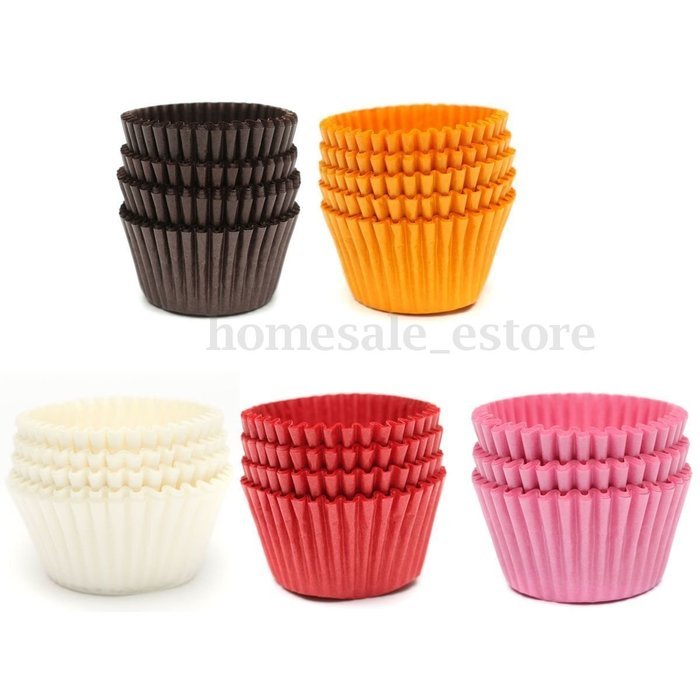 500pcs/Mini Standart Baking Cup for Cupcake and Muffin Baking paper Cup Trays for Wedding Party Birthday Decoration-Pink... N4