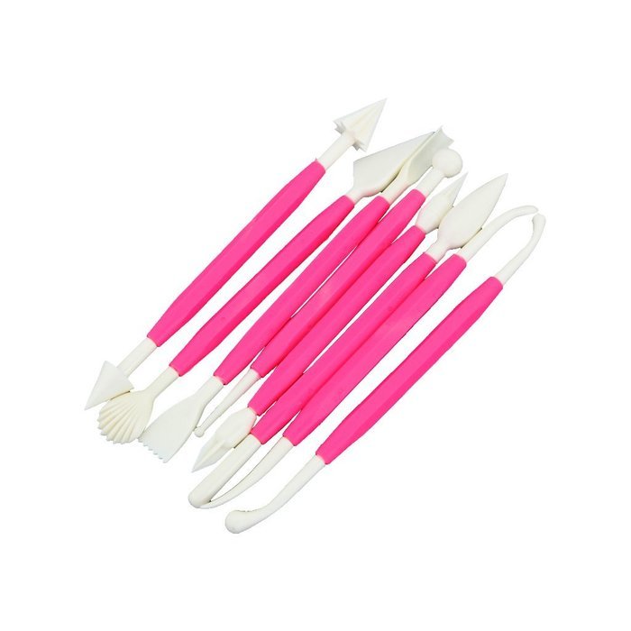 Fu Store 4 Sets (11pcs) Yellow Cake Decration Tool Set Sugarcraft Icing Cake Smoother Fondant Cutter Embosser... N7