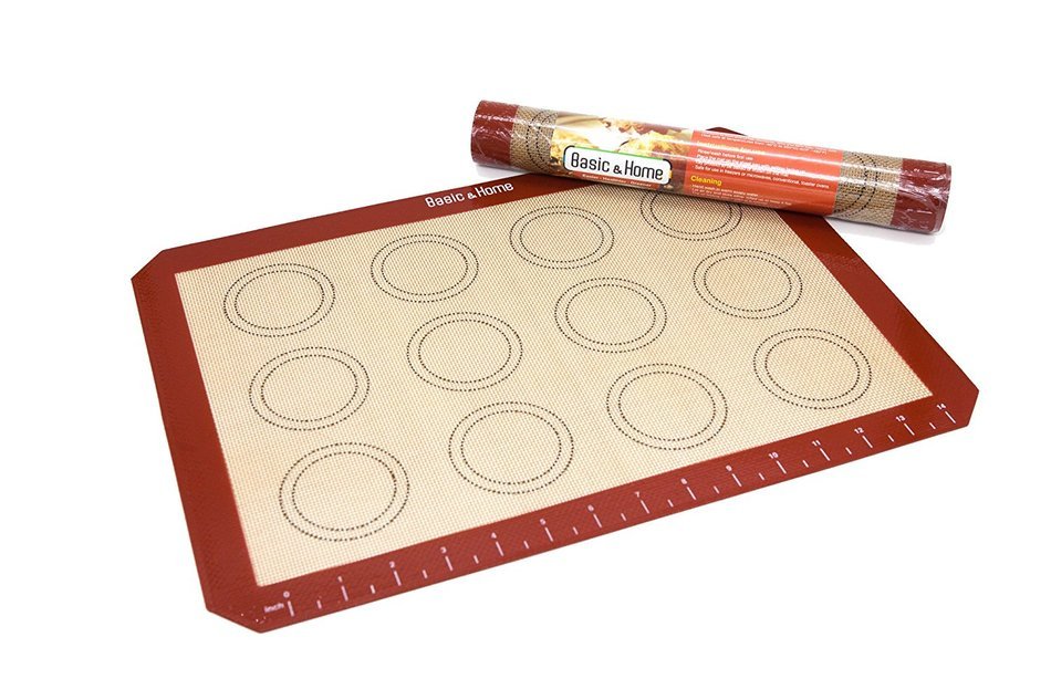 Basic & Home Non-Stick Silicone Baking Mats with Measurements for Cookie sheets, 2 Pack N6