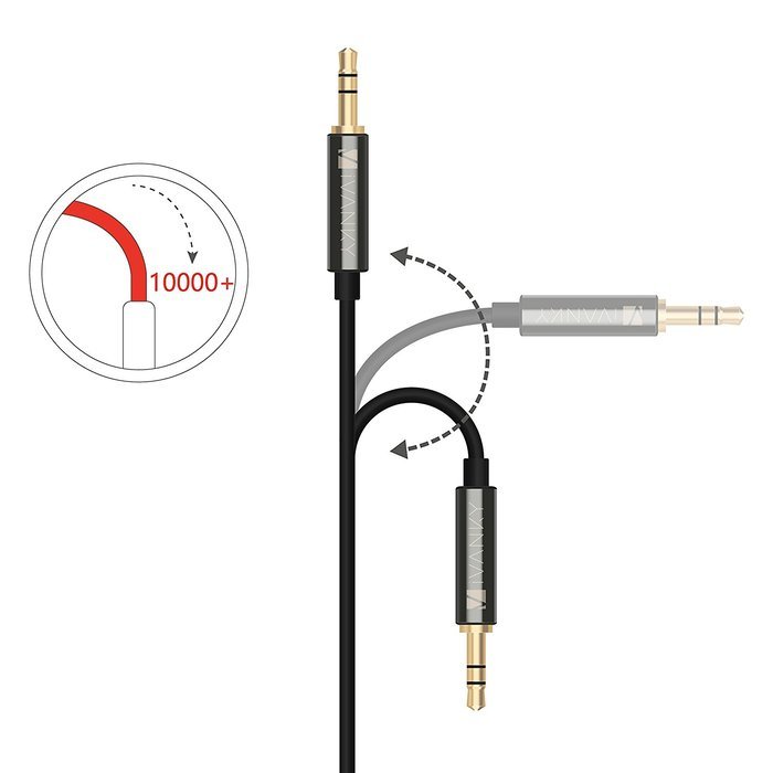 AUX Cable - [2 Pack, 4ft / 1.2M, Copper Shell, Nylon / Ultra Durable] - iVanky 3.5mm Aux Cable for Car Stereos... N12