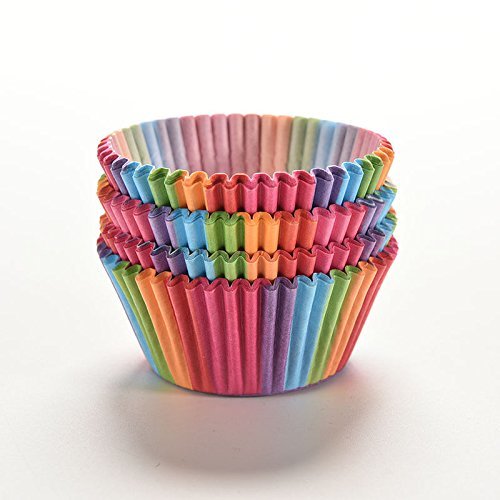 Velishy(TM) Colorful Rainbow Paper Cake Cup Baking Muffin Liner 100 Pcs