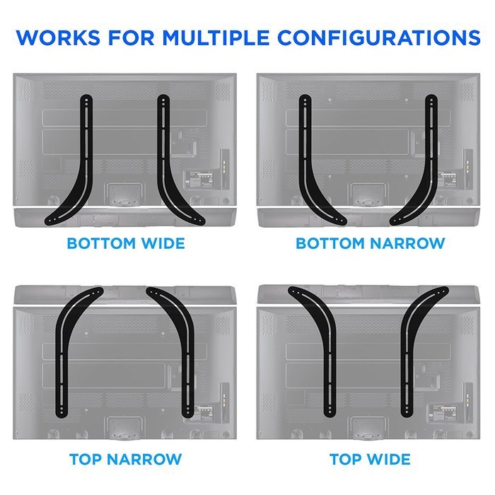 Mount Factory - Universal Soundbar Mount Bracket - Sound Bar Speaker for Above or Below TV N2