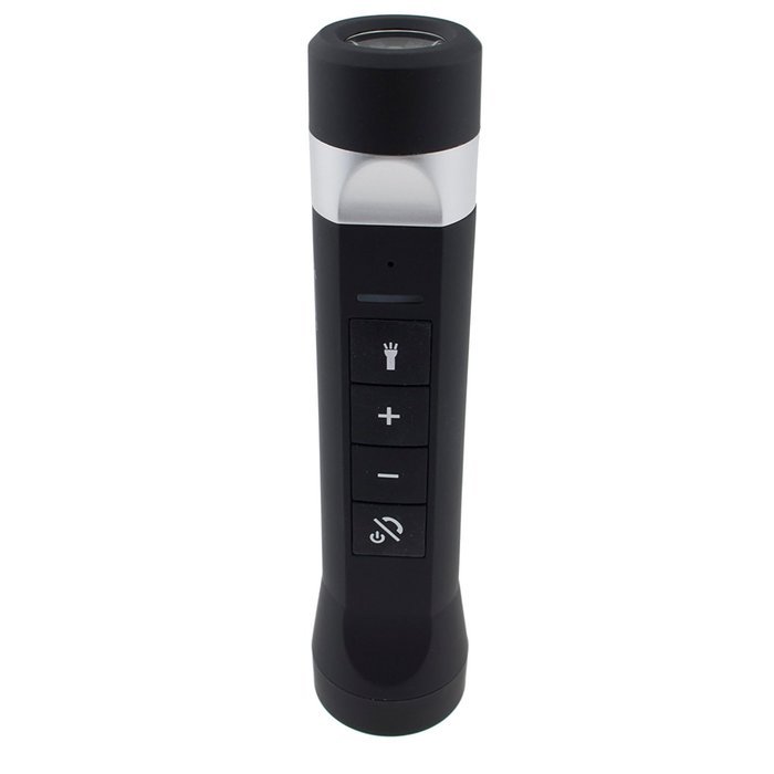 BPULS Waterproof Portable Bluetooth Speaker Rechargeable LED Flashlight Torch MP3 Player FM Radio with Bicycle...