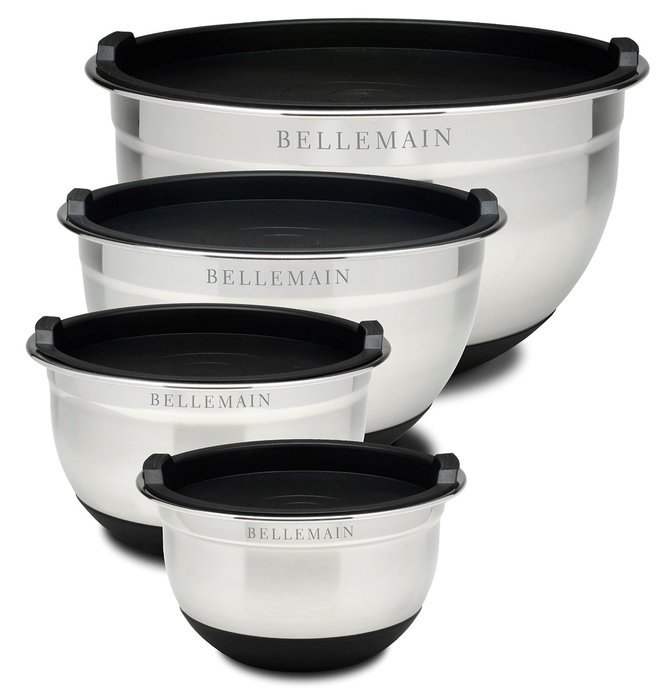 Top Rated Bellemain Stainless Steel Non-Slip Mixing Bowls with Lids, 4 Piece Set Includes 1 Qt., 1.5 Qt., 3 Qt...