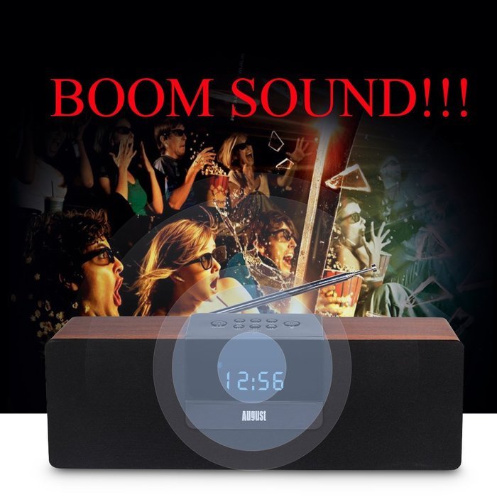August SE50 Bluetooth BoomBox Speaker with FM Radio for iPhone, Samsung Galaxy, Nokia, HTC, Blackberry, Google... N3