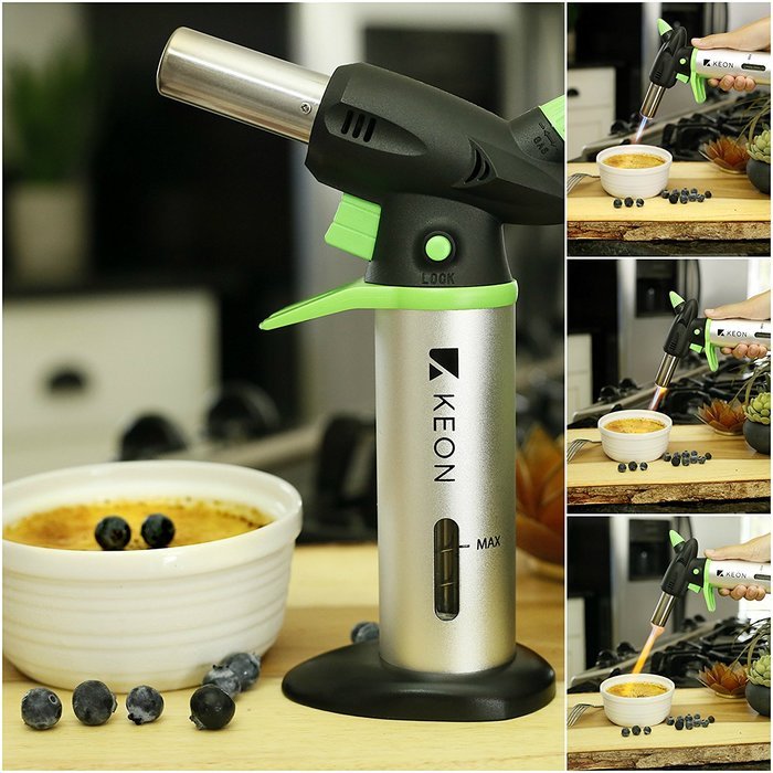 Butane Torch Creme Brulee Blow Torch - Best Food Culinary Torch - Chef Grade Kitchen Tool Cooking Torch With Safety... N3