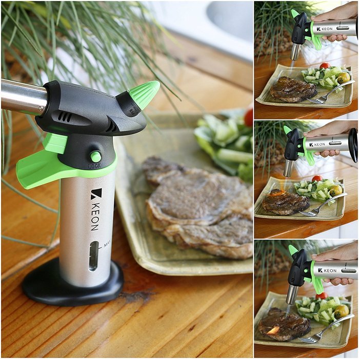 Butane Torch Creme Brulee Blow Torch - Best Food Culinary Torch - Chef Grade Kitchen Tool Cooking Torch With Safety... N4
