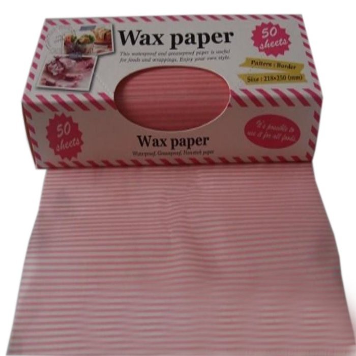 Creative Beautiful Pinstripe Wax Paper Greaseproof Baking Paper 8.5*9.8" Pink