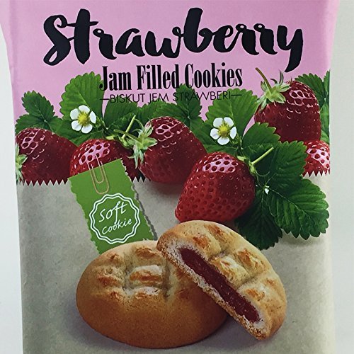 10 PCS 4.2 oz. DISTINCTIVE TASTE SOFT &YUMMY JUICY STRAWBERRY JAM FILLED COOKIES N2
