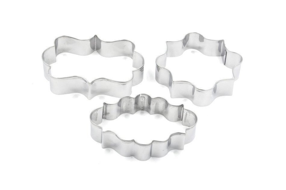 You&Xi Plaque Frame, Square Frame Plaque, Fancy Oval Set of 3 Cookie Cutters Mold