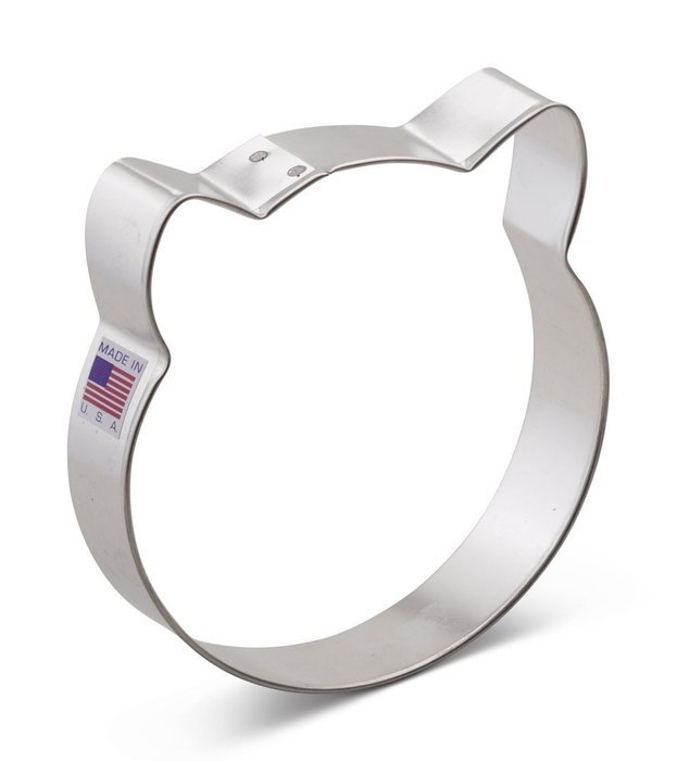 Ann Clark Cat Face Cookie Cutter - 3.5 Inches - Tin Plated Steel
