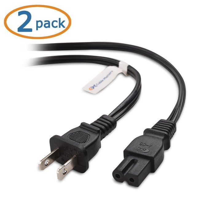 Cable Matters 2-Pack Heavy Duty Computer Monitor Power Cord in 10 Feet (NEMA 5&ndash;15P to IEC C13) N27
