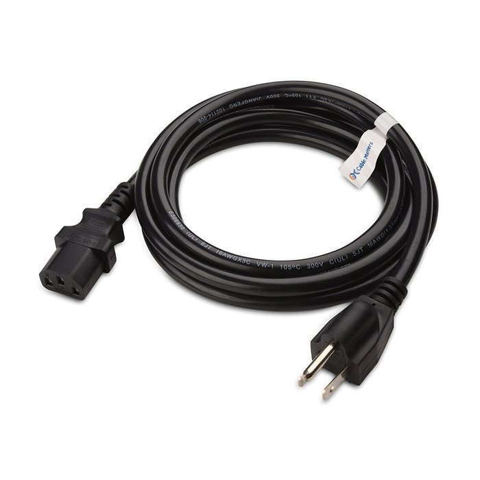 Cable Matters 2-Pack Heavy Duty Computer Monitor Power Cord in 10 Feet (NEMA 5&ndash;15P to IEC C13) N74