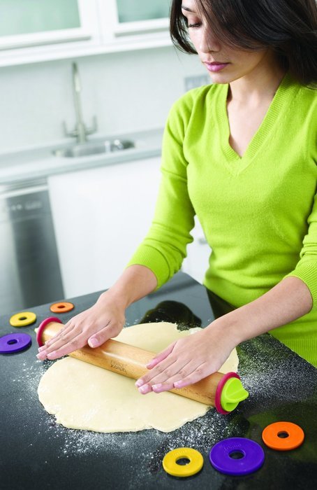 Joseph Joseph 20085 Adjustable Rolling Pin Removable Rings Beech Wood Classic for Baking Dough Pizza Pie Cookies... N2