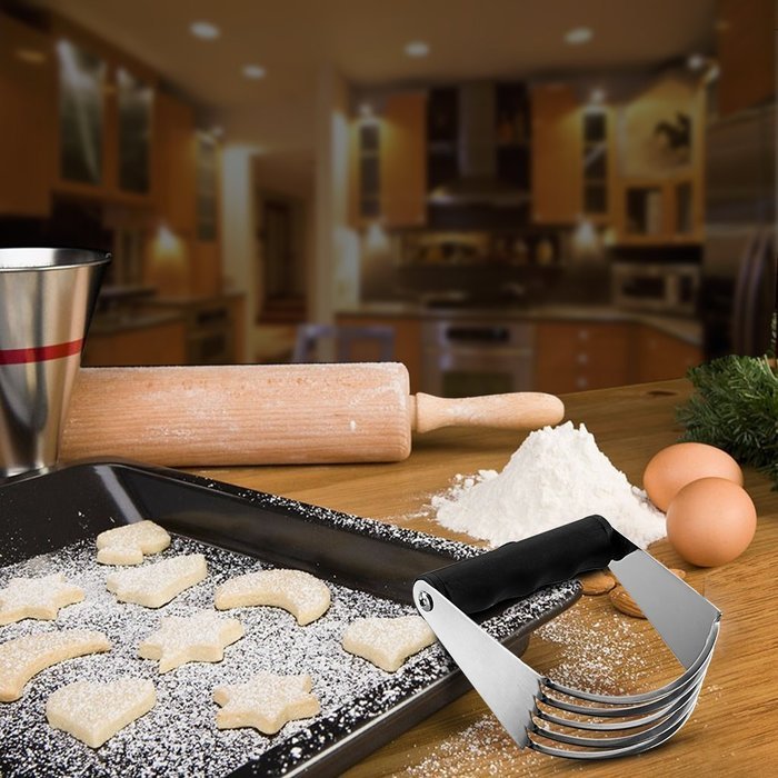 Siasky Dough Blender Stainless Steel - Professional Kitchen Ergonomic Baking Round Soft-grip Handle Pastry Cutter... N4