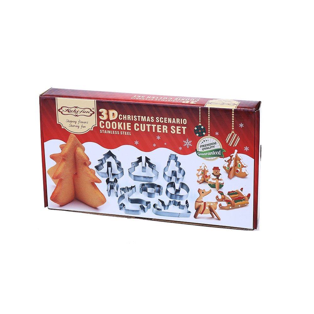 Decora 8 Pieces Stainless Steel 3d Christmas Cookie Cutter Set N3 Free Image Download 4545