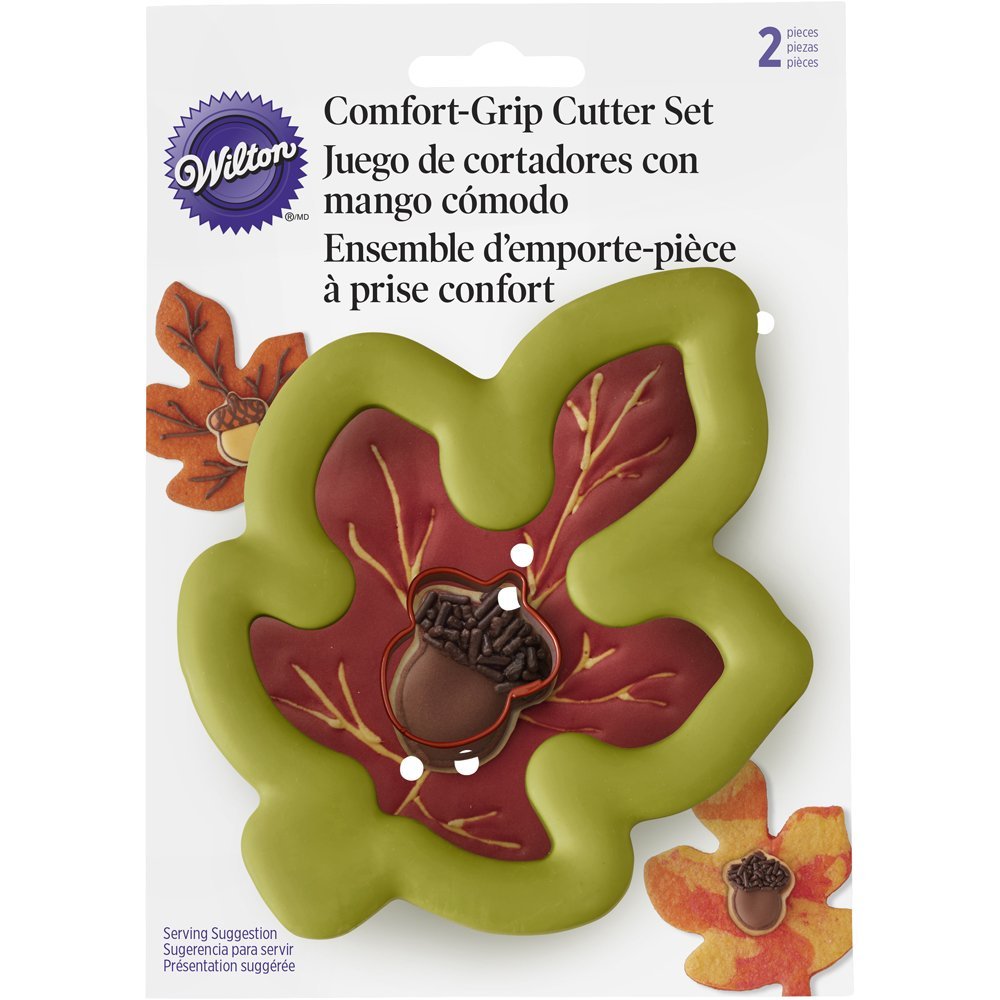 Wilton 2-Piece Acorn & Leaf Cookie Cutter Set free image download