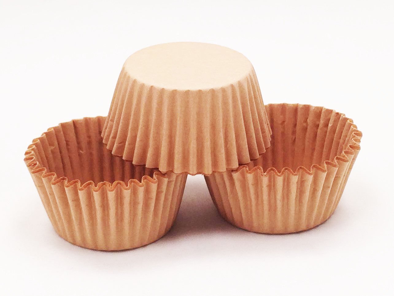 Package Of 48pcs Baking Cups Round Mini Brown Kraft Craft Paper Greaseproof Cupcake Liners Candy 